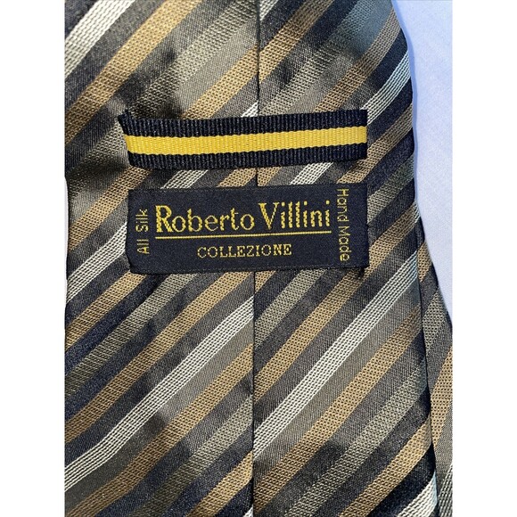 Roberto Villini Dress Tie Mens Size 59" Multicolor Striped 100% Silk Designer - Picture 2 of 12